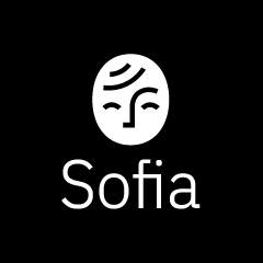 Logo Sofia Blanc Sur Fond Noir Vertical